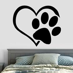 Imagem de Adesivo De Parede Decorativo Pata Com Coração tamanho 50cm x 50cm