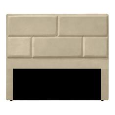 Imagem de Cabeceira Casal Estofada Para Cama Box Jade Veludo Bege