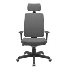 Imagem de Cadeira Office Brizza Soft Poliester Cinza Autocompensador Com Encosto