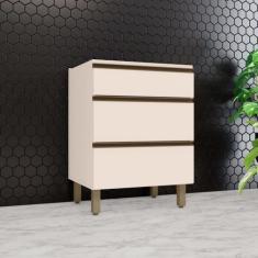 Imagem de Balcão Para Cozinha 3 Gavetas 60cm 100% Mdf Aurora Espresso Móveis