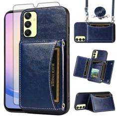 Imagem de Asuwish Capa de telefone para Samsung Galaxy A25 5G/A24 4G/M34/F34 capa carteira com protetor de tela de vidro temperado slot para cartão de crédito alça transversal acessórios de celular A 25 25A 24A
