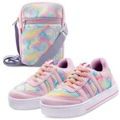 Imagem de Kit Tênis Infantil Menina Com Bolsa Feminino Calce Fácil Gatatuya Colo