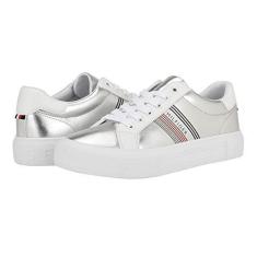 Imagem de Tommy Hilfiger Tênis feminino Andrei, Listras prateadas multi, 36