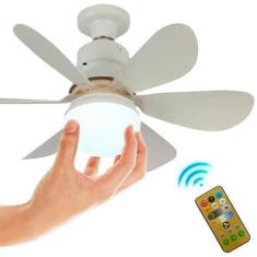 Imagem de Ventilador de Teto Bivolt com 6 Pás Controle Remoto e Lâmpada - LAURUS