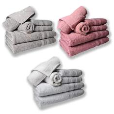 Imagem de Jogo De Toalhas 6 Banhos 6 Rostos 6 Pisos Grande Grossa Cz + br + re