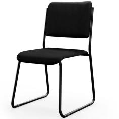 Imagem de Cadeira Hoteleira Auditório Empilhável Inter L02 Crepe Preto