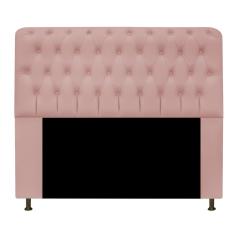 Imagem de Cabeceira Lady Estofada Capitonê 140 cm para Cama Box de Casal Suede Rosê Quarto - AM Decor