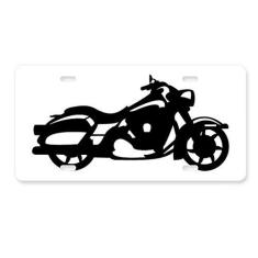 Imagem de DIYthinker Etiqueta de aço inoxidável para decoração de placa de licença com contorno mecânico de motocicleta