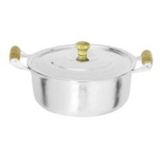 Imagem de Caçarola Panela Aluminio Polido Alça e Pomel de Madeira 0,9 Litros 14 cm