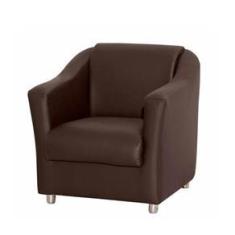 Imagem de Poltrona Bia com Pés de Alumínio Corino Marrom Matrix