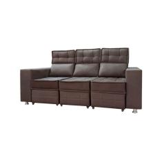 Imagem de Sofá Retrátil E Reclinável 3 Lugares Londres 1.90cm Com Molas Suede Speciale Home Café