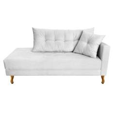 Imagem de Recamier Azura 185cm com Almofada Lado Esquerdo Suede Branco - Amarena Móveis