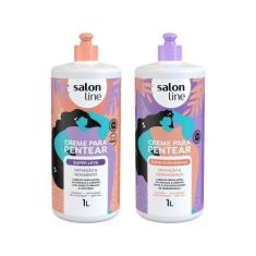 Imagem de Kit Fios Leves, Soltos e Desembaraçados com Creme de Pentear Salon Lin