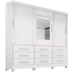 Imagem de Guarda Roupa Athenas Bianchi Casal 3 Portas 9 Gavetas Cor Branco  - Es