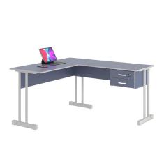 Imagem de Mesa Em L Com 2 Gavetas Rael Azul