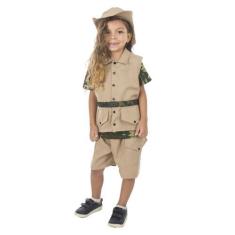 Imagem de Fantasia de Safari Infantil Selva Menino Roupa de Caçador Explorador F