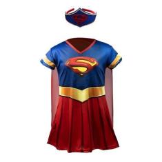 Imagem de Fantasia Infantil Roupa Super Girl Com Tiara (dos 2 aos 9 anos) - SGB 