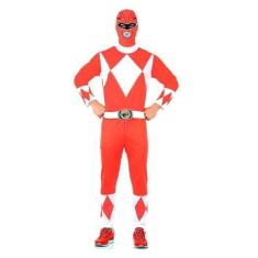 Imagem de Fantasia Power Rangers Adulto Vermelho Mighty Morphin Luxo - Sulameric