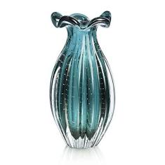 Imagem de Vaso de Murano Trouxinha São Marcos - Cristal Verde Esmeralda 20cm