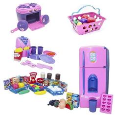 Imagem de Kit Luxo Cozinha Infantil Mercado Air Fryer Frutinhas 54pç