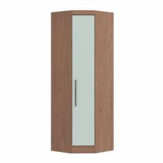 Imagem de Armário Guarda Roupa de Canto Oblíquo 1 Porta Infinity Móveis Castro Macadâmia/Pistache Line