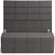 Imagem de Kit Cabeceira Cama Box Queen 160cm Com Calçadeira Roma W01 Linho Cinza
