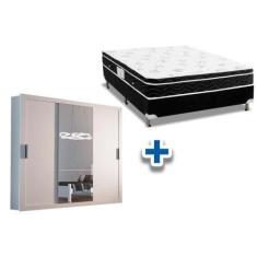Imagem de Cama Box Casal + Colchão Physical Spring + Guarda Roupa Veneza Luxo Br