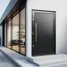 Imagem de Porta Pivotante Lambril com Puxador Lado Direito Elite 240x130 Preto