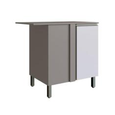 Imagem de Balcão Canto Reto com Tampo Cozinha Diamante New Fumê/branco