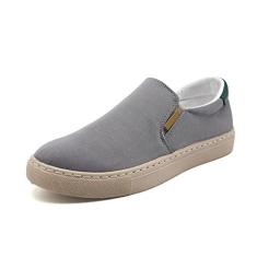 Imagem de bestgift Multicolor Sapatos masculinos de tamanho extra grande Sapatos de Lona de Seda de Seda para Homens Sapatos de Embarque Casual Preguiçoso para Homens Sapatos de Roupa para Homens Cinza 46.5
