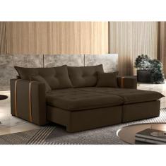 Imagem de Sofa Cama e Reclinavel Lisboa 2,20m 04 Lugares Mola Ensacada Txr, Marr