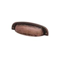 Imagem de Puxador Quebec Cobre Velho Tamboreado 96 mm 2773 Linha Tradition Torralba