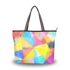 Imagem de Bolsa de ombro feminina My Daily com estampa geométrica colorida, Multi, Medium