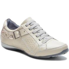 Imagem de Tênis Casual Feminino Couro Palmilha Gel Fivela Macio Leve-Feminino
