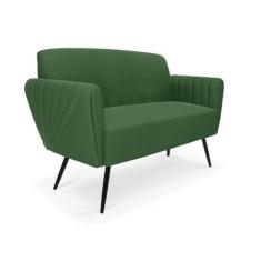 Imagem de Sofá Namoradeira Pés Palito de Ferro Bruna Suede Verde - D'Rossi