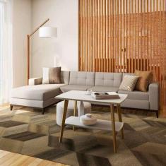 Imagem de Sof  4 Lugares Calmness Com Chaise Esquerdo P s E Base Em Mad