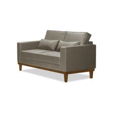 Imagem de Sofá Living Valência 1,58mt - Base Madeira - material sintético Bege -