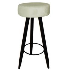 Imagem de Kit 07 Banqueta Alta Flora Pés Palito em Madeira Preto para  Bar Bistr