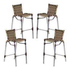 Imagem de Kit 4 Banquetas Fortaleza Em Alumínio Alta Edícula Cozinha Capuccino