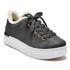 Imagem de Tênis via marte casual feminino c/pelo preto 22-2307-Feminino