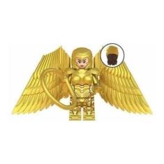 Imagem de Boneco Blocos Montar Mulher Maravilha 1984 Armadura Dourada - Mega Blo