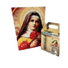 Imagem de Quebra-Cabeça Exclusivo Santa Terezinha 60 Peças + Terço