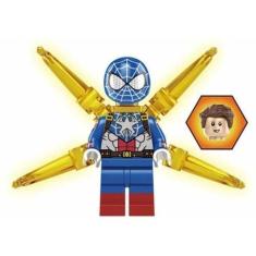 Imagem de Boneco Blocos De Montar Capitão Aranha Teia Cromada - Mega Block Toys