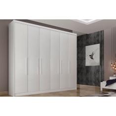 Imagem de Guarda Roupa Casal 6 Portas E 8 Gavetas Santoro/Bolonha Branco - Novo Horizonte