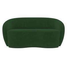 Imagem de Sofá 2 Lugares Living Orgânico Sala De Estar 160cm Garbin K04 Veludo Verde - Mpozenato