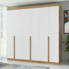 Imagem de Guarda-roupa Casal 6 Portas 6 Gavetas 100% Mdf Lisboa Inovata/branco Supremo/cinamomo Mel