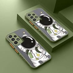 Imagem de Capa fosca de astronauta espacial para Samsung Galaxy S22 S21 Ultra S20 S21 FE Plus A54 S23 A14 A34 A72 A71 A51 A52 A53 5G Capa dura, AW42, verde, para Samsung A53 5G