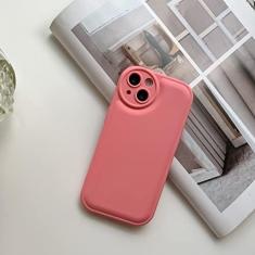 Imagem de Capa de almofada de ar para câmera oval de silicone líquido para iPhone 13 12 11 Pro Max Mini XR X XS 7 8 Plus SE Capa macia, rosa, para iPhone SE 2022