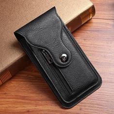 Imagem de Capa carteira de couro flip para celular para Samsung S22 Ultra S21FE S20 Plus S9 S8 S10 Lite Note 20 Ultra clipe para cinto bolsa para celular, preta, para Samsung S9