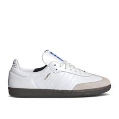 Imagem de adidas Originals Tênis de futebol masculino Samba, Branco nuvem/branco nuvem/chiclete, 41